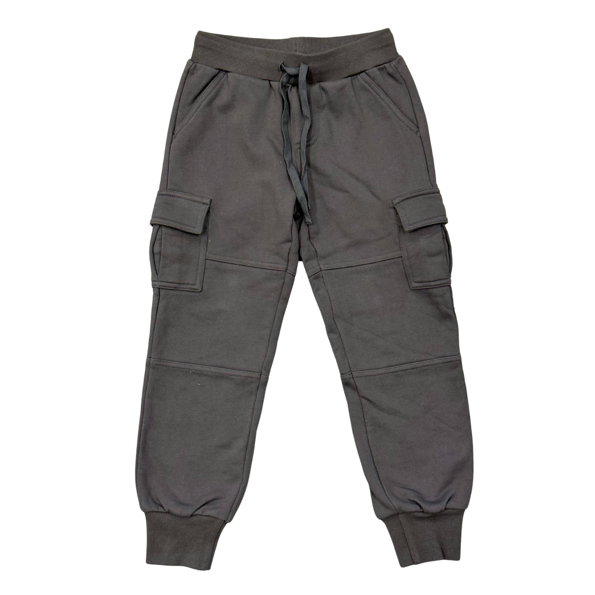 Boys Cargo Fleece Pant in Thunder