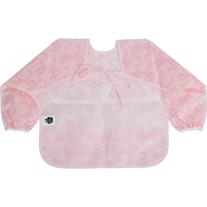 The Cover Everything Bib in Bows on Pink