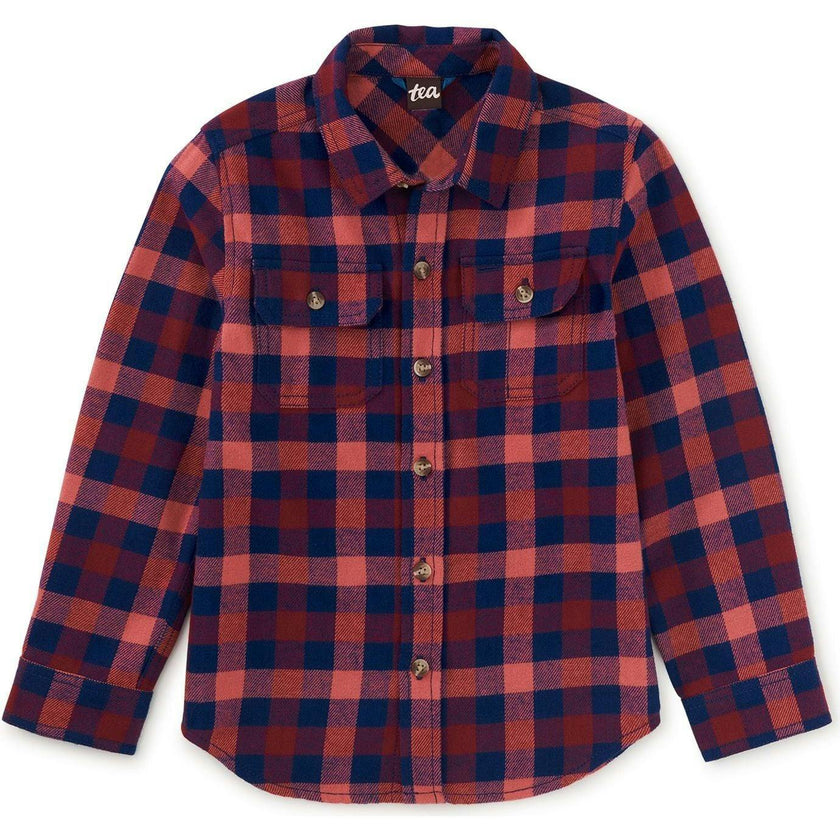 Flannel Button Up Shirt, Blue