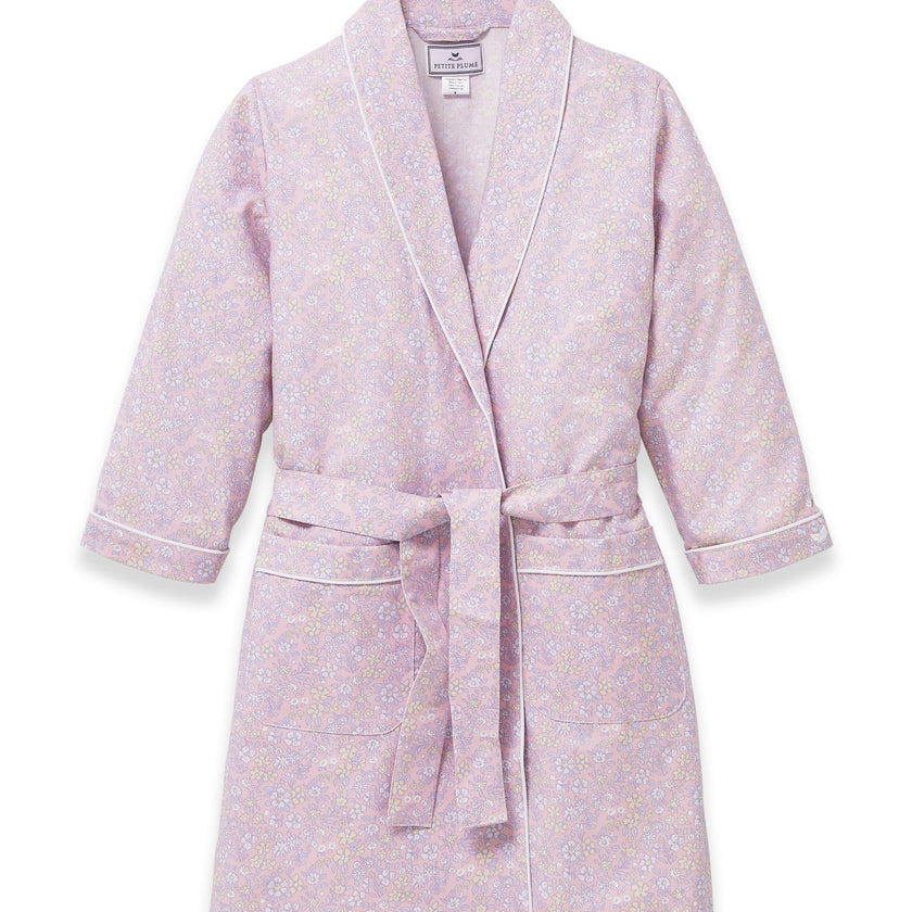 Kid's Twill Robe in Fleur Blush