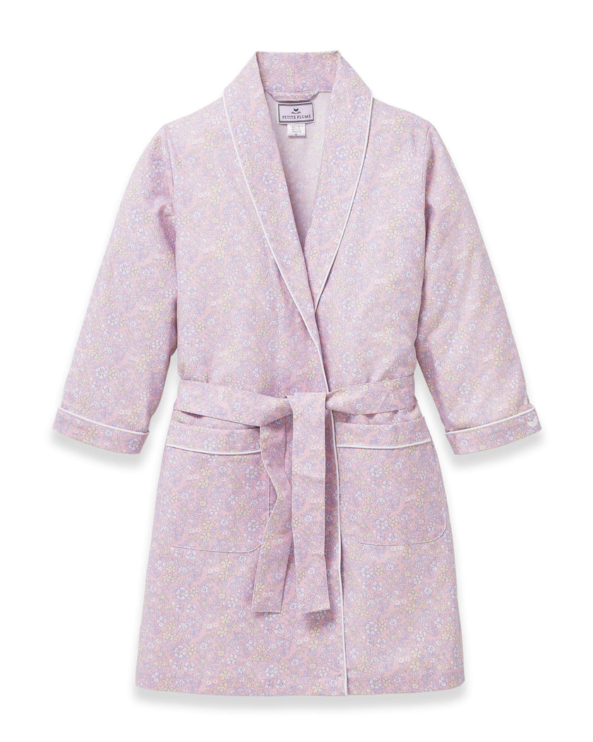 Kid's Twill Robe in Fleur Blush