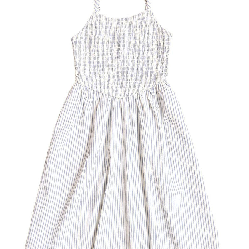 Mini Maxwell Dress in Blue & White Pinstripe