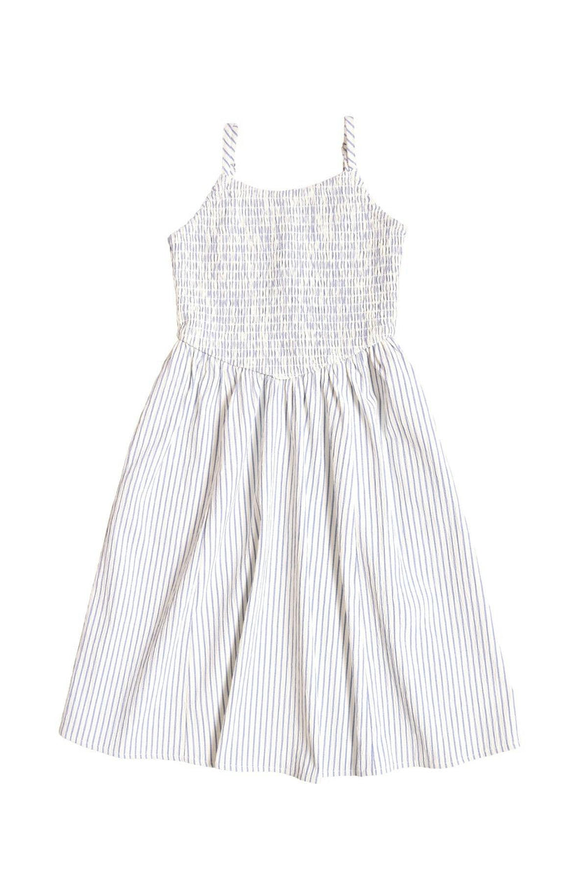 Mini Maxwell Dress in Blue & White Pinstripe