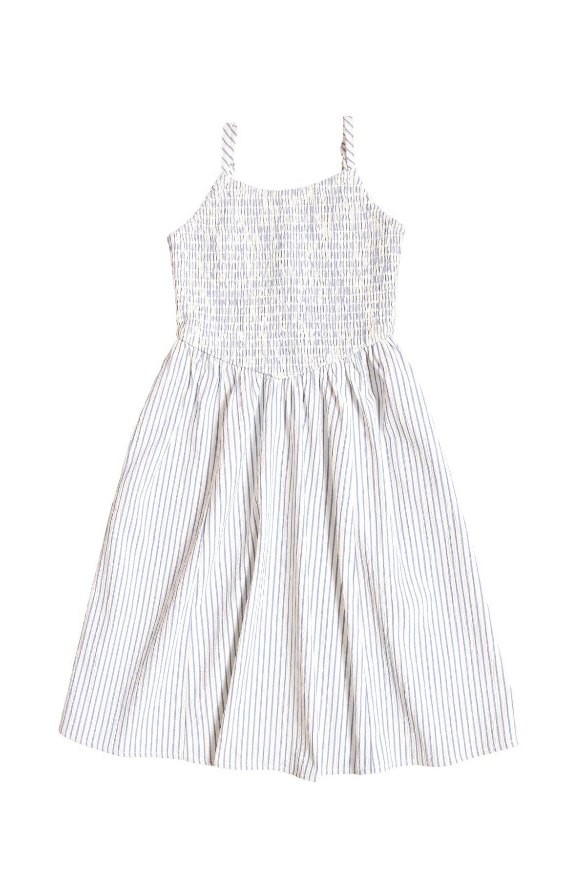 Mini Maxwell Dress in Blue & White Pinstripe