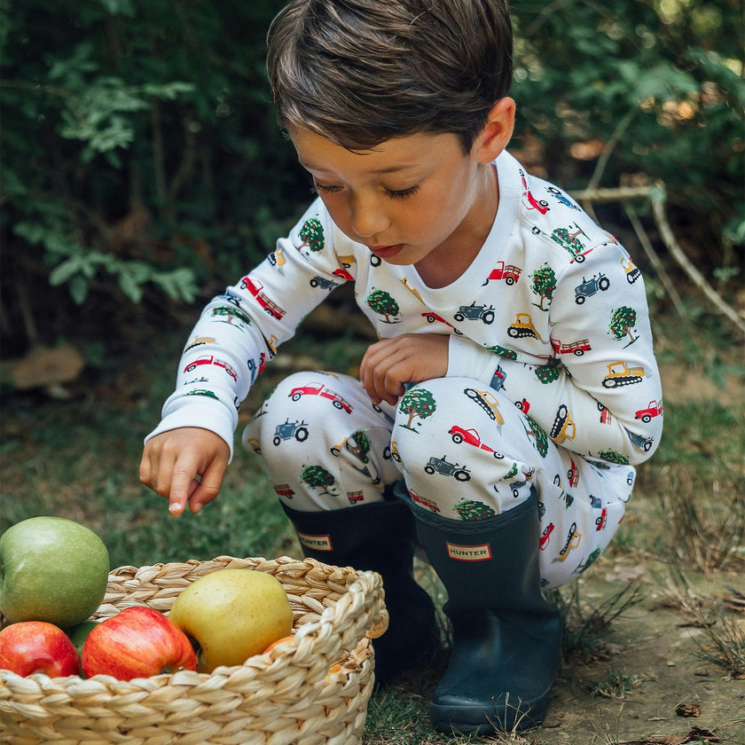 The Organic Long Sleeve Pajama Set [Farm Trucks]
