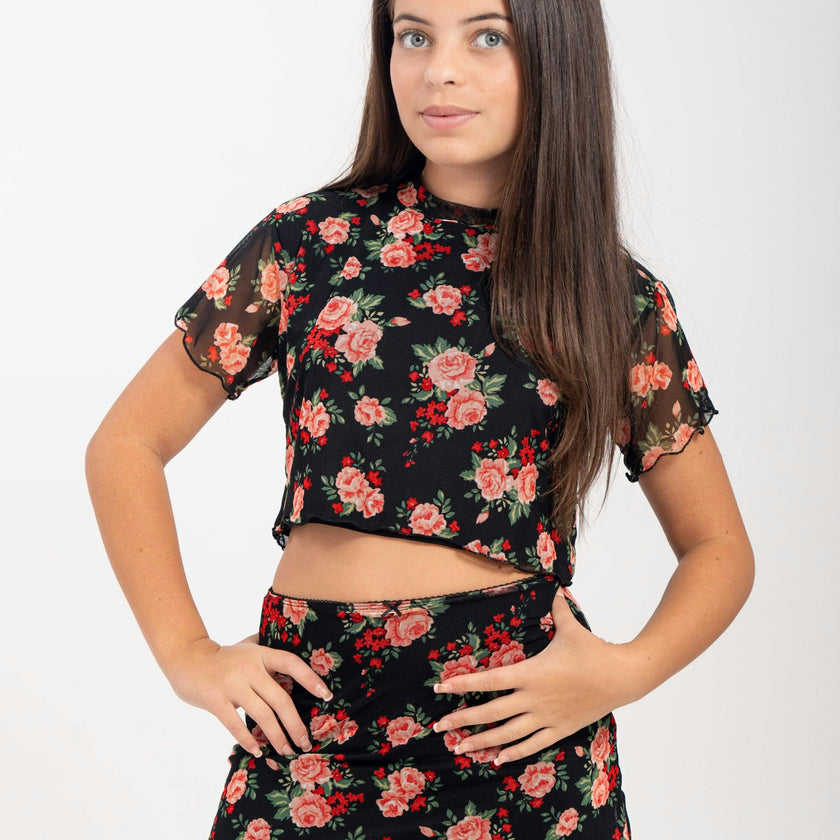 Girls 2 Piece Mesh Skirt Set