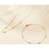 Crystal Solitaire Necklace, 14k Gold Plated