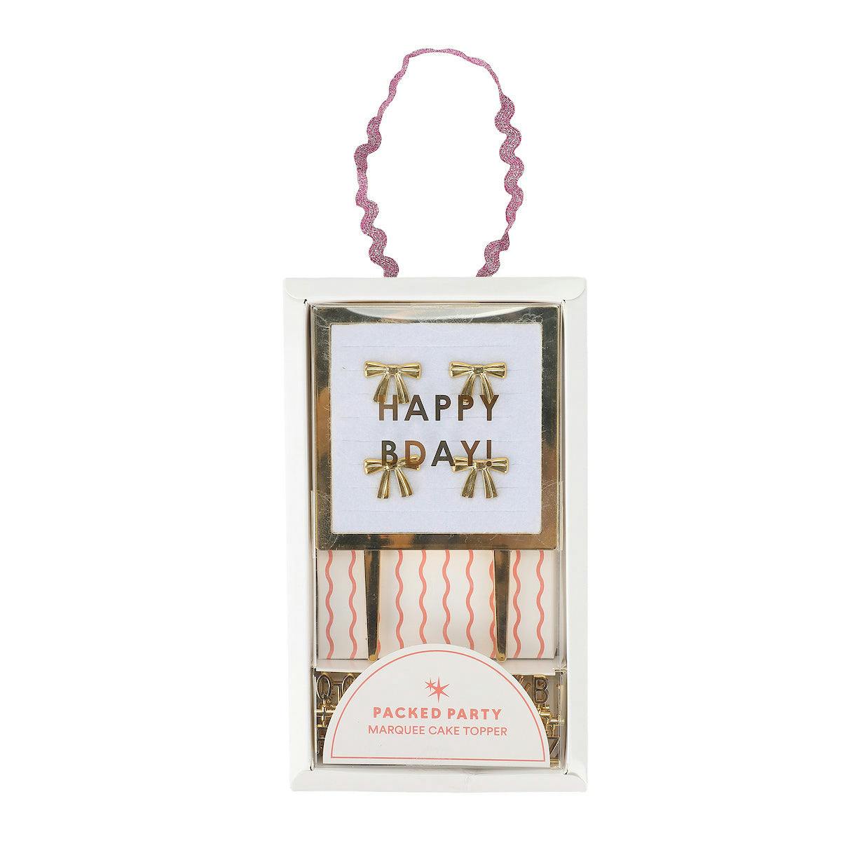 Lovely Little Letterboard Customizable Gold Cake Topper