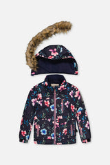 Two Piece Play Snowsuit Blue Floral Print
