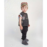 Chunky Ribbed Knit Crew Neck Sleeveless Wide Boxy Fit Tank Top