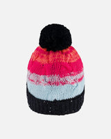 Knit Hat Gradient Blue, Coral And Fuschia