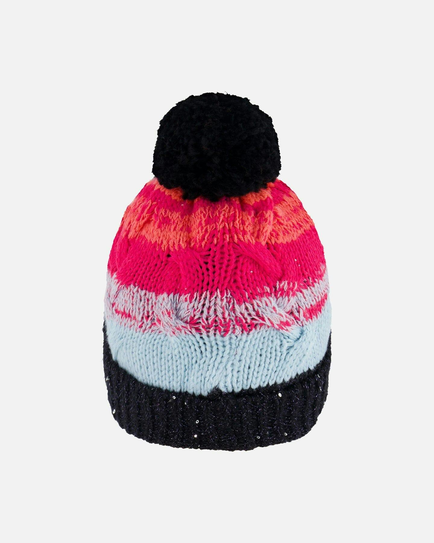 Knit Hat Gradient Blue, Coral And Fuschia
