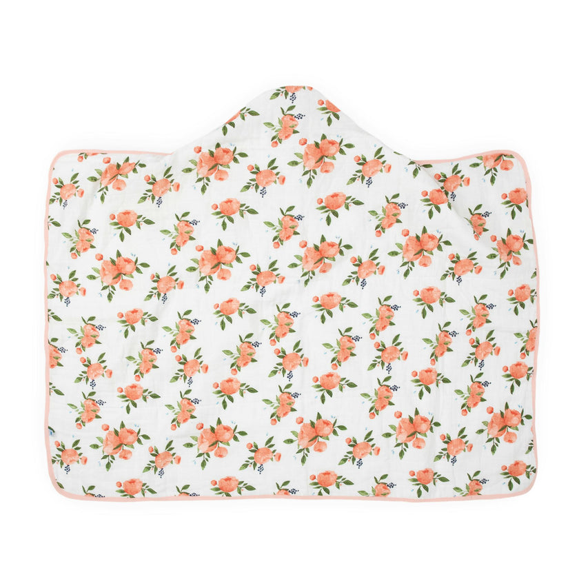 Toddler Hooded Towel - Watercolor Roses