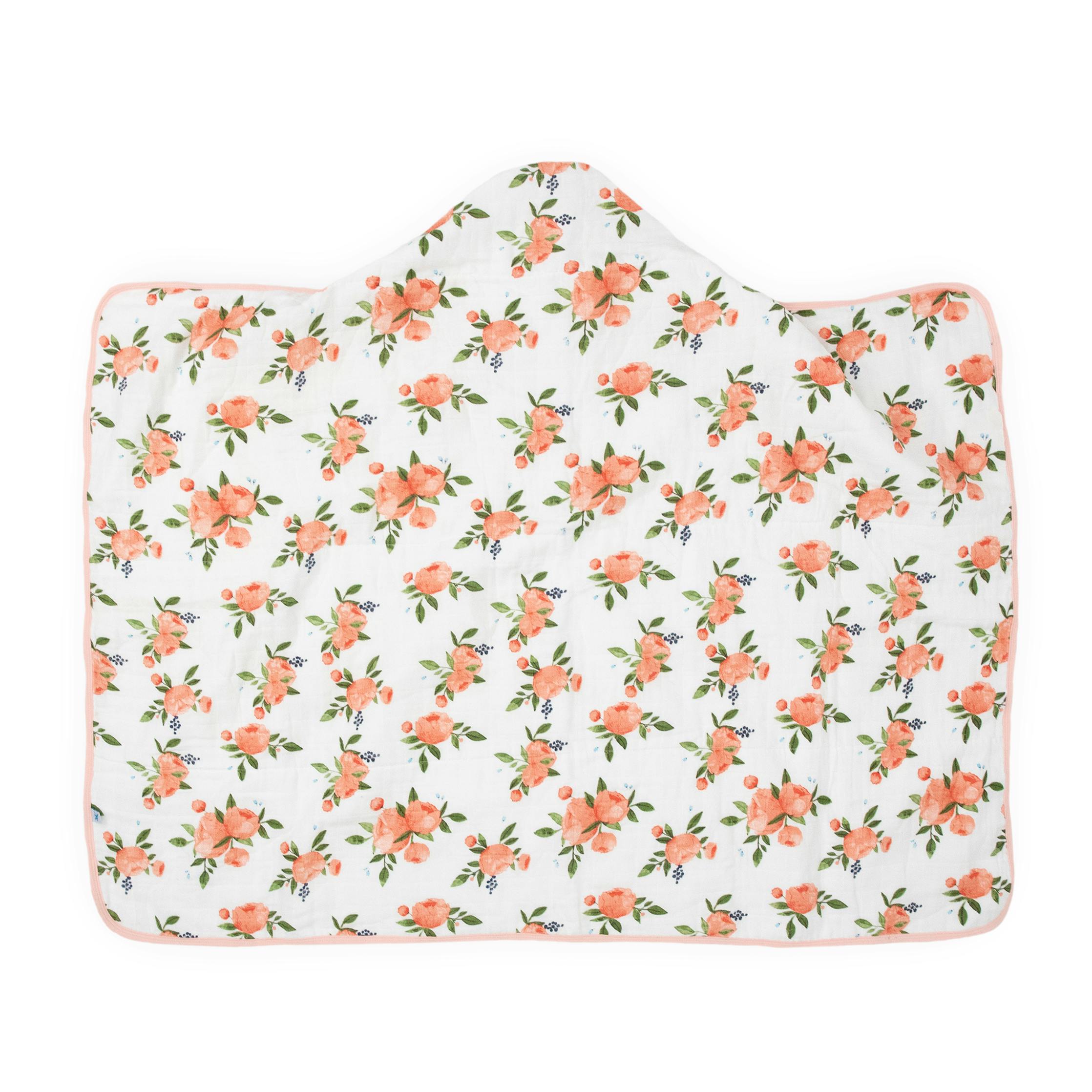 Toddler Hooded Towel - Watercolor Roses