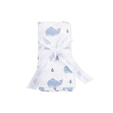 Bubbly Sailor Whales Blue - Swaddle Blanket