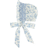 Audrey Toile Hand Smocked Bonnet in Blue (XS-L)