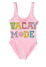 Women's Pink Crystal VACAY MODE Swimsuit
