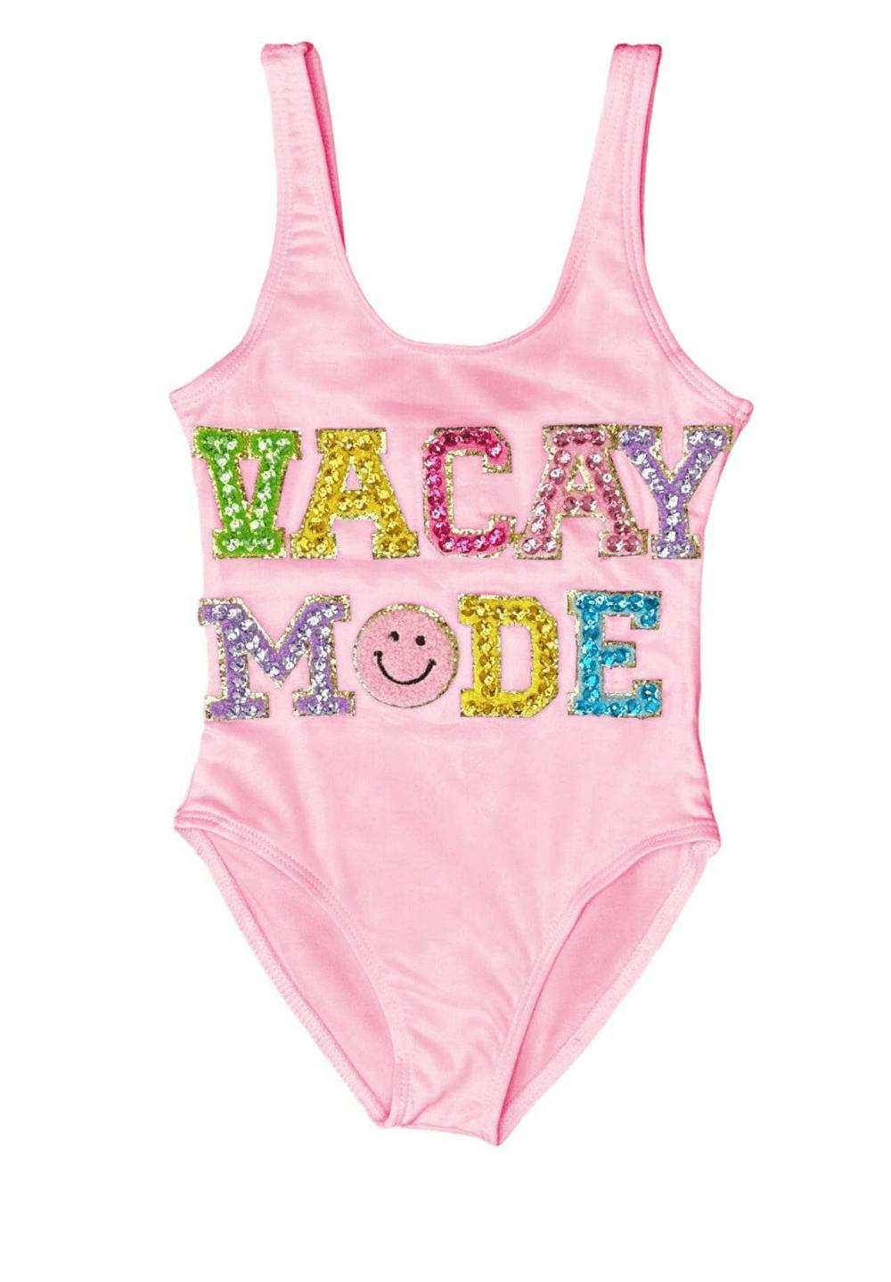 Women's Pink Crystal VACAY MODE Swimsuit