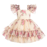 Cream Rosavine Floral Tulle Dress