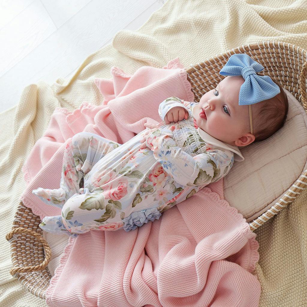 Leigh Footie Smocked Ruffled One Piece