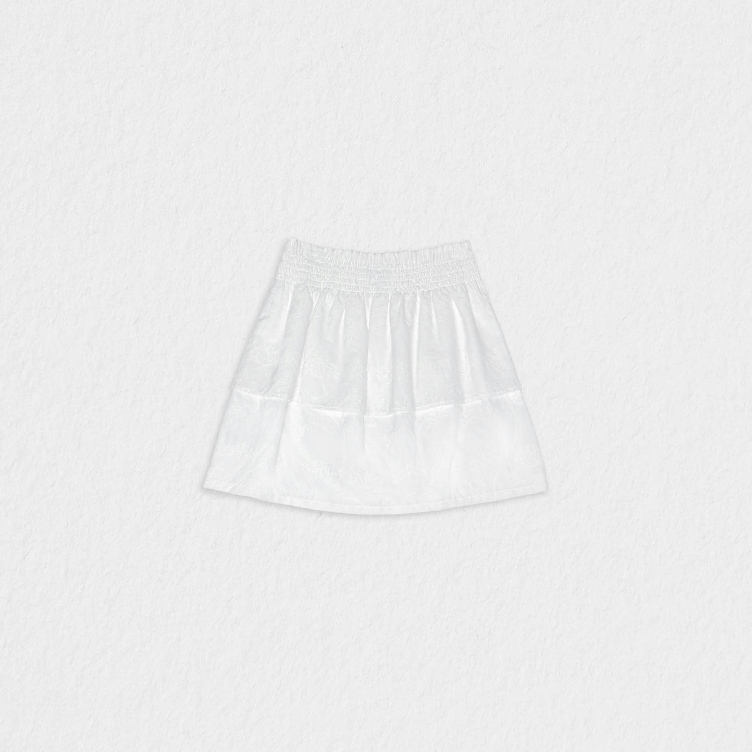 Fiona Girl Skirt, White Flower Embroidery