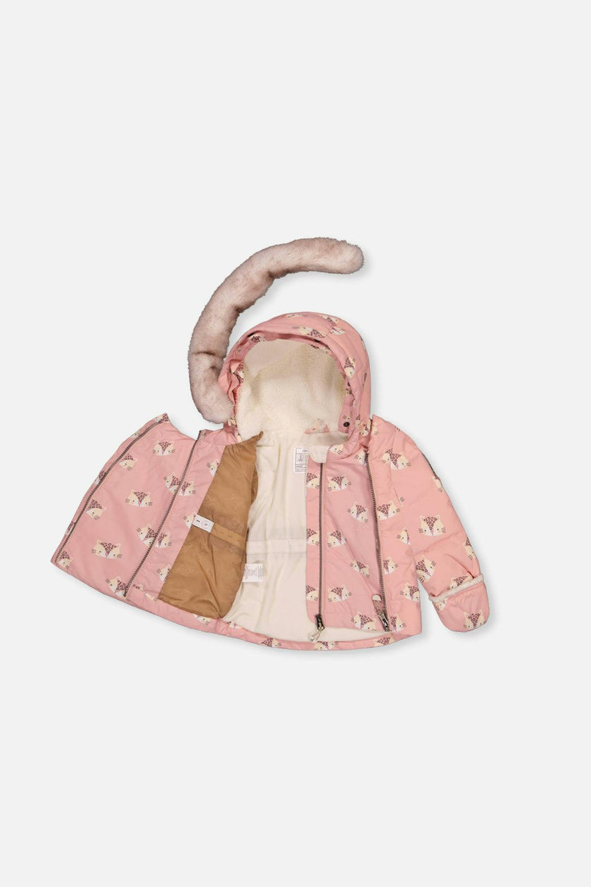 Baby Two Piece Snowsuit Rose Leopard Print