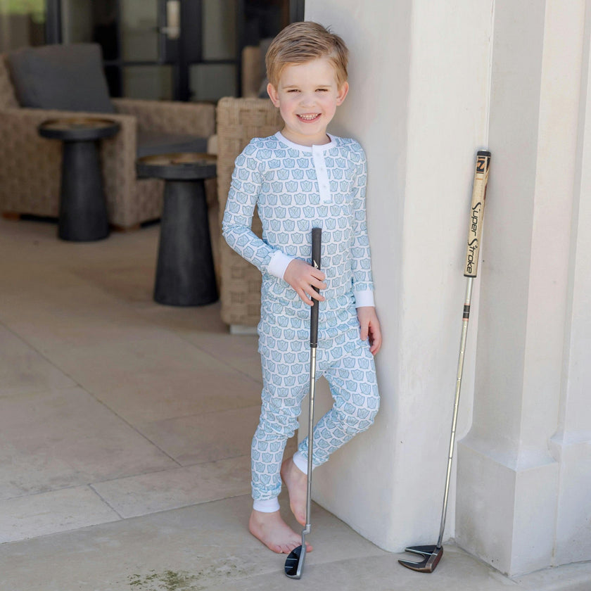 Jack Boys' Pajama Pant Set - Golf Crest Blue