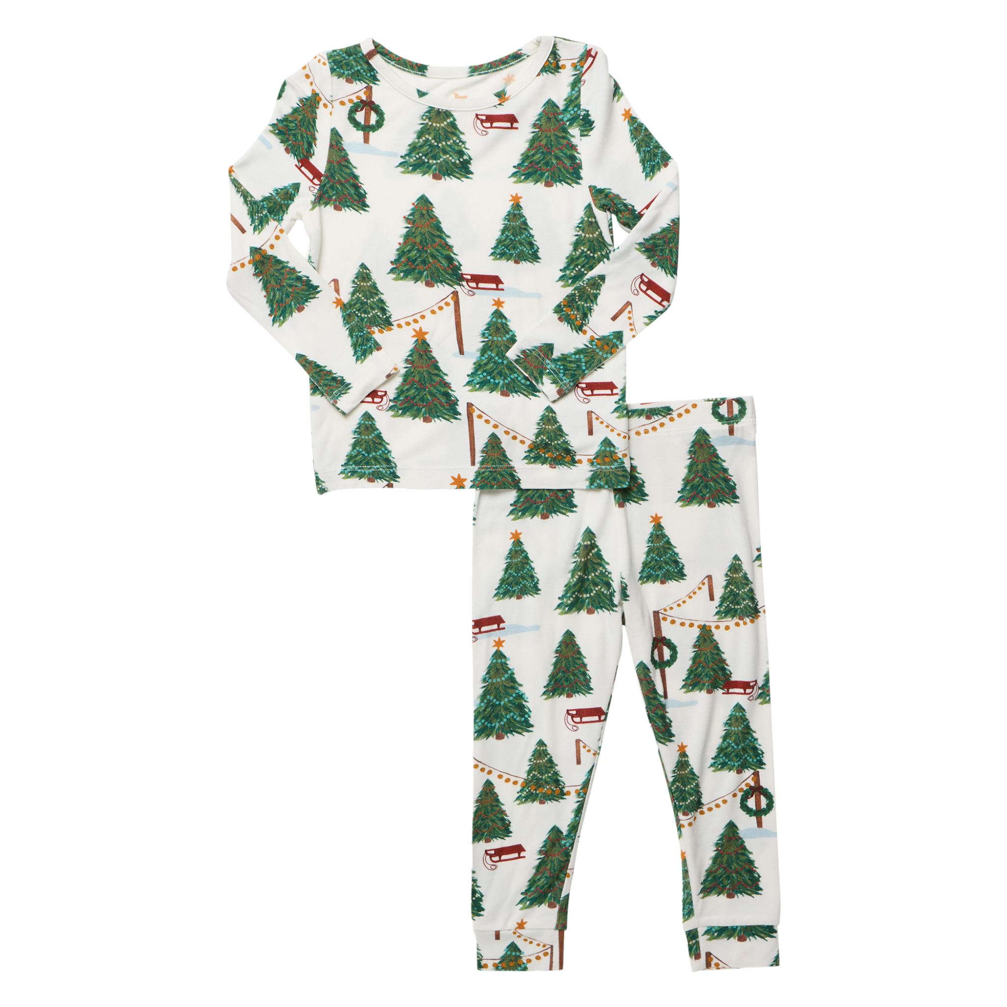 Kids Bamboo PJ Set - Christmas Tree Farm