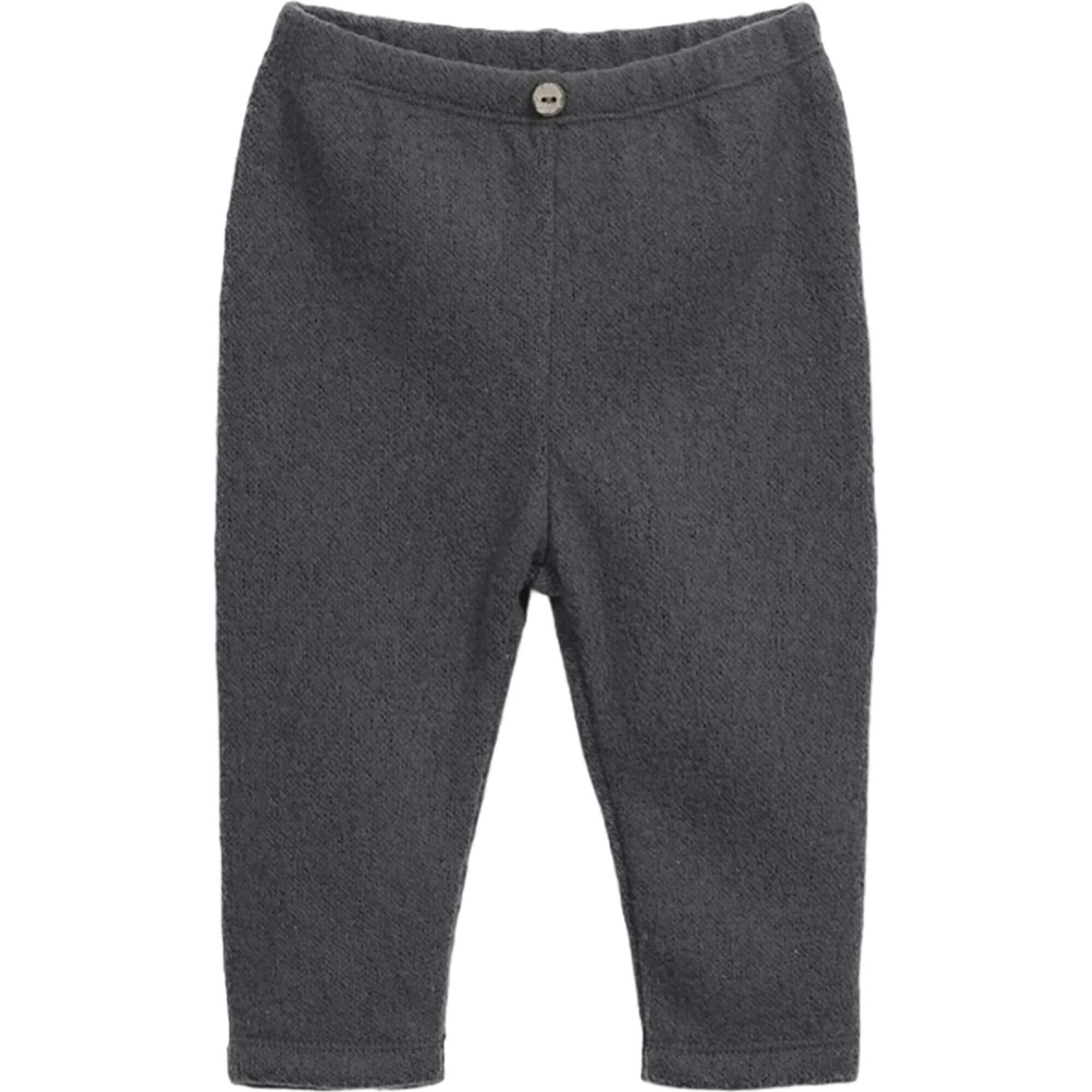 Plush Elastic Waistband Coconut Button Leggings