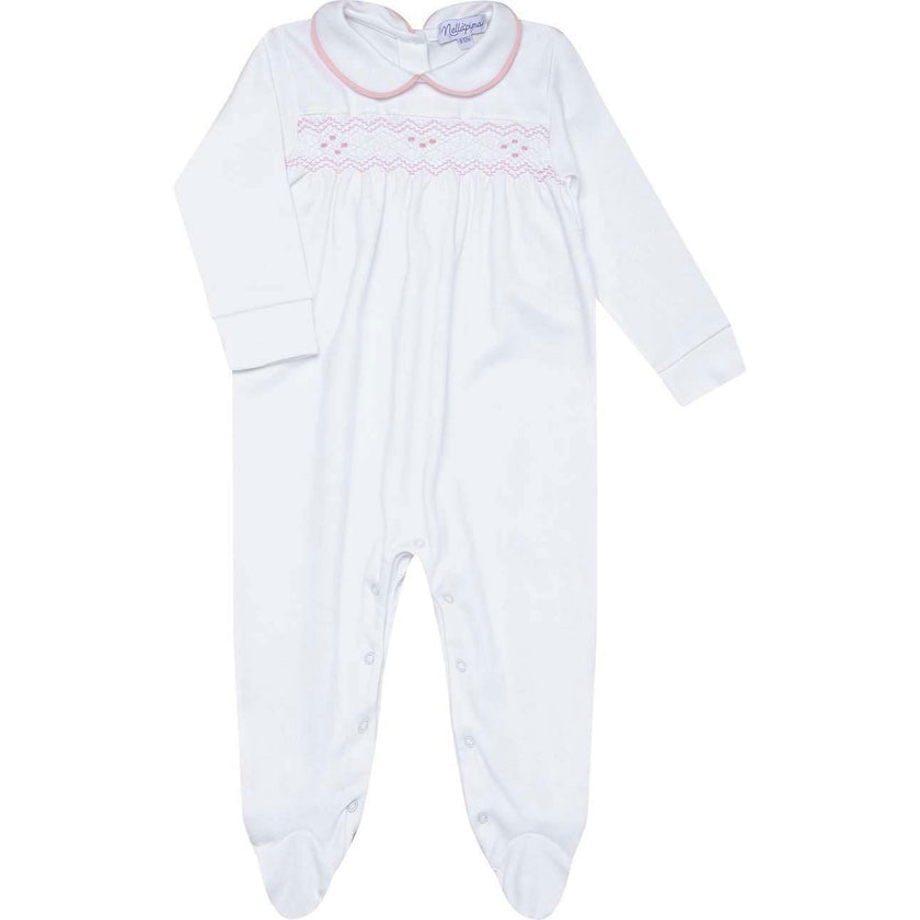 Nella Long Sleeve Smocked Footie