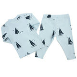 Denim Sailboat Print Two Piece Set