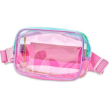 Color Block Clear Belt Bag