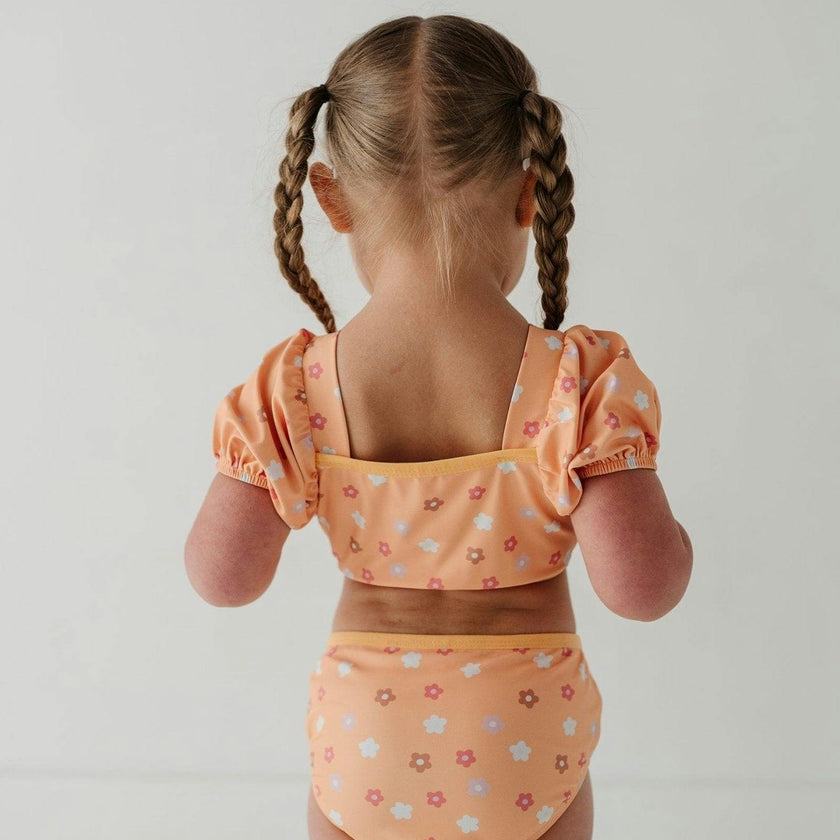 Girl's Puff Sleeve Swimsuit