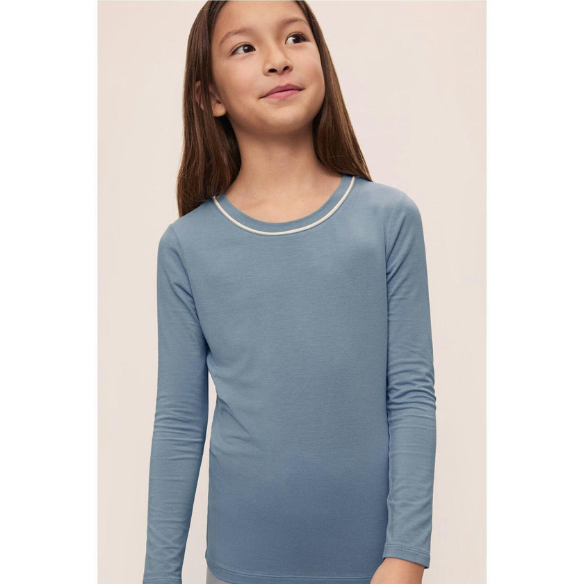 Kids TENCEL Modal Unisex Long PJ Set, Blue