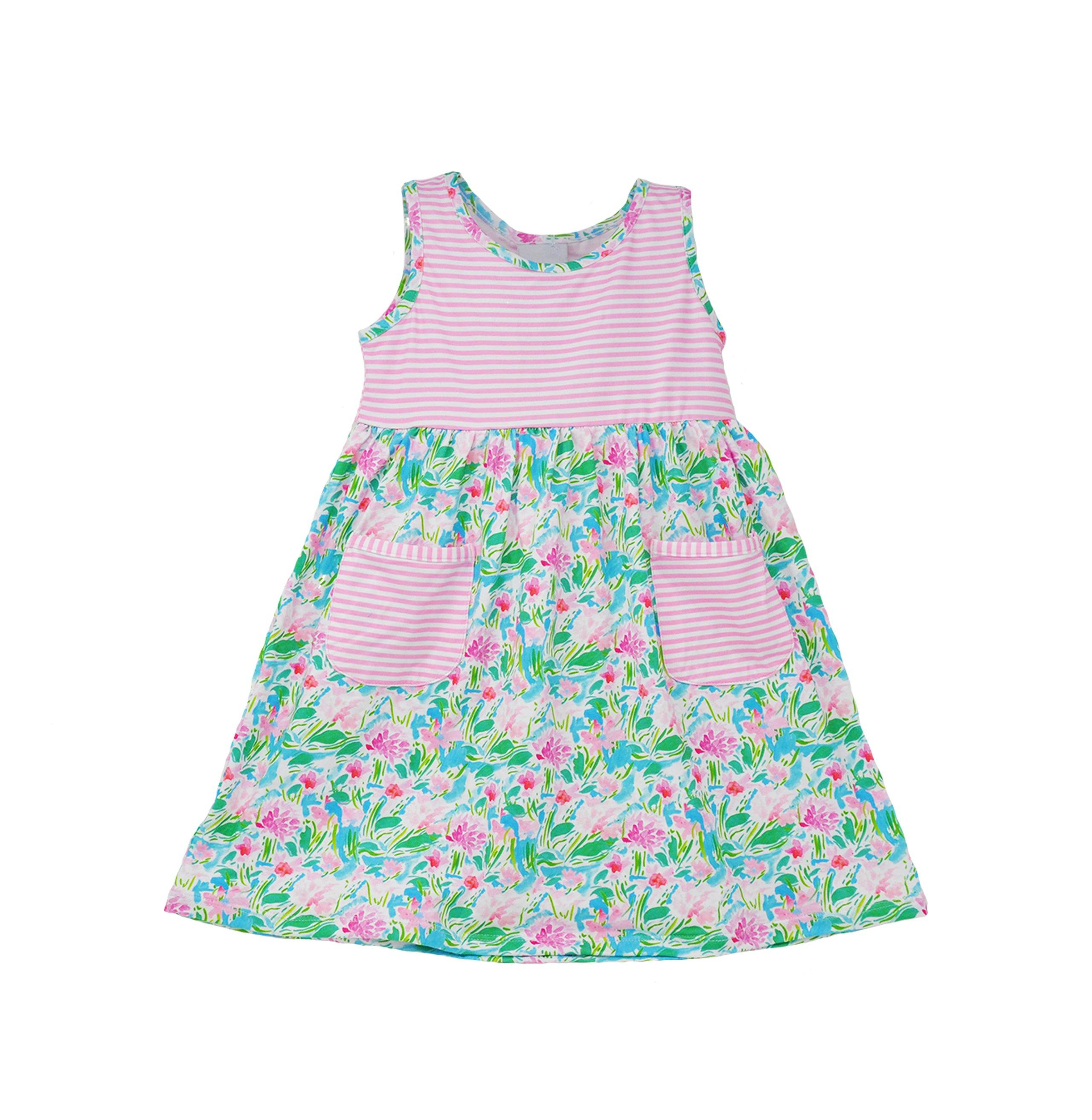 UPF 50+ Dahlia Sleeveless Tee Dress w/ Pockets