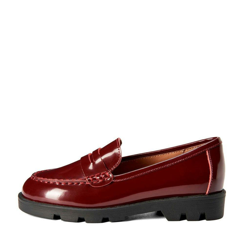Paula Glossed-Leather Soft Wool Loafers