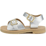 Pearl Synthetic Vegan Leather Sandal, Silver
