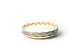 Brass Arabesque Trim Scallop Dinner Plate Set of 4