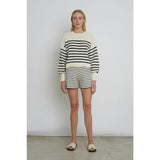 LEA STRIPE SHORT | IVORY + NAVY