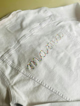 Women's "mama" Embroidered Denim Jacket