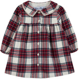 TARTINE ET CHOCOLAT Cozy Plaid Baby Dress - Nacre