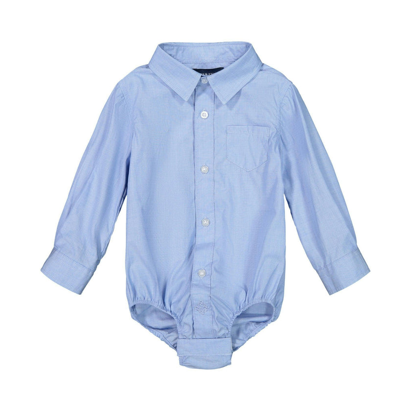 Infant Boy Blue Chambray Button-down Shirtzie™