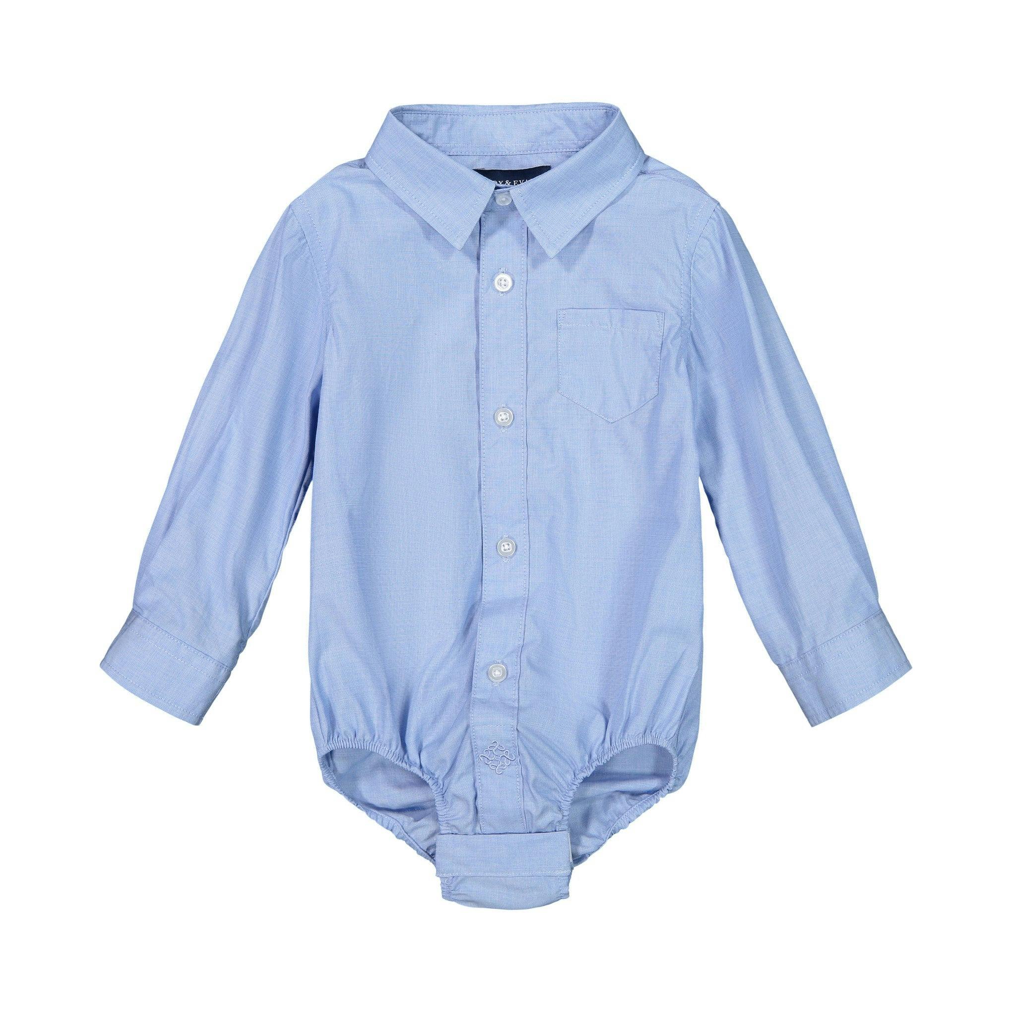 Infant Boy Blue Chambray Button-down Shirtzie™