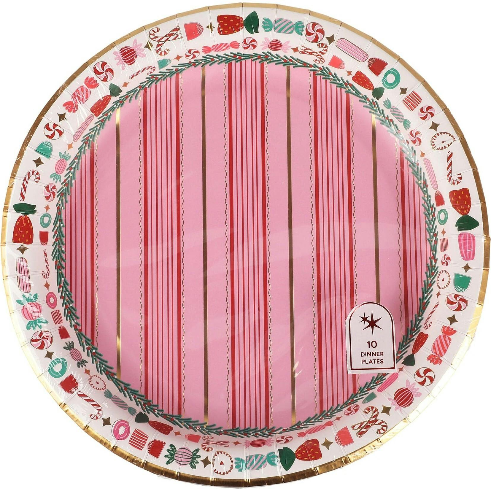 Peppermint Party Christmas Dinner Plates (10 count)