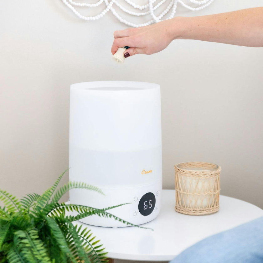 Top Fill Cool Mist Humidifier, 1.2 Gallon with Sleep Support Light & Essential Oil Tray