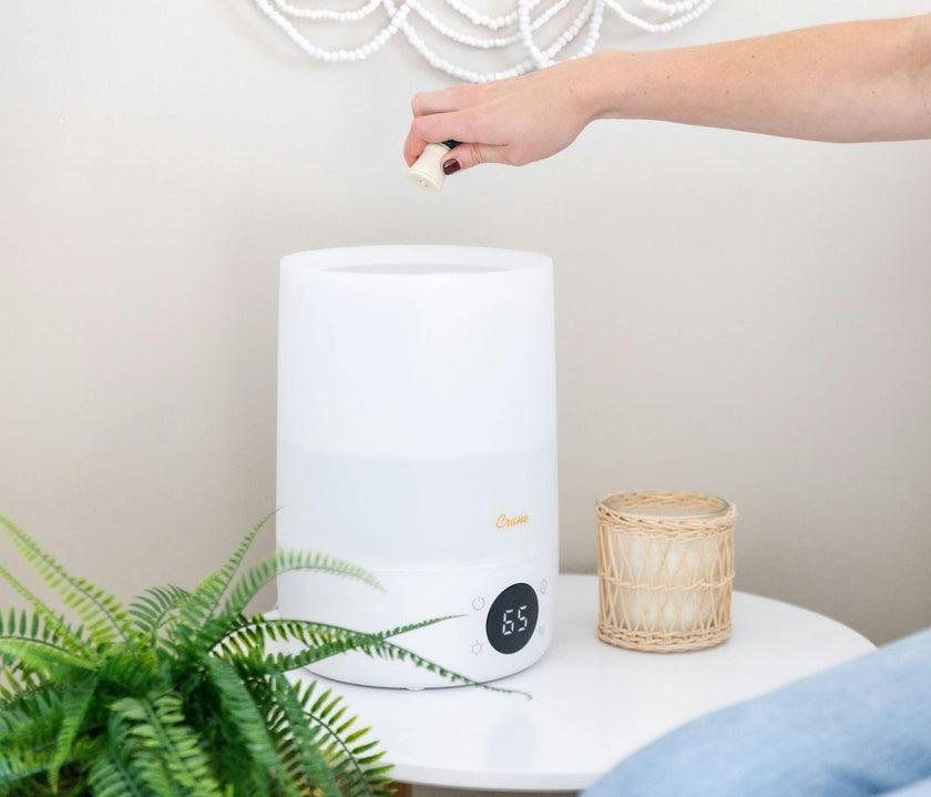 Top Fill Cool Mist Humidifier, 1.2 Gallon with Sleep Support Light & Essential Oil Tray