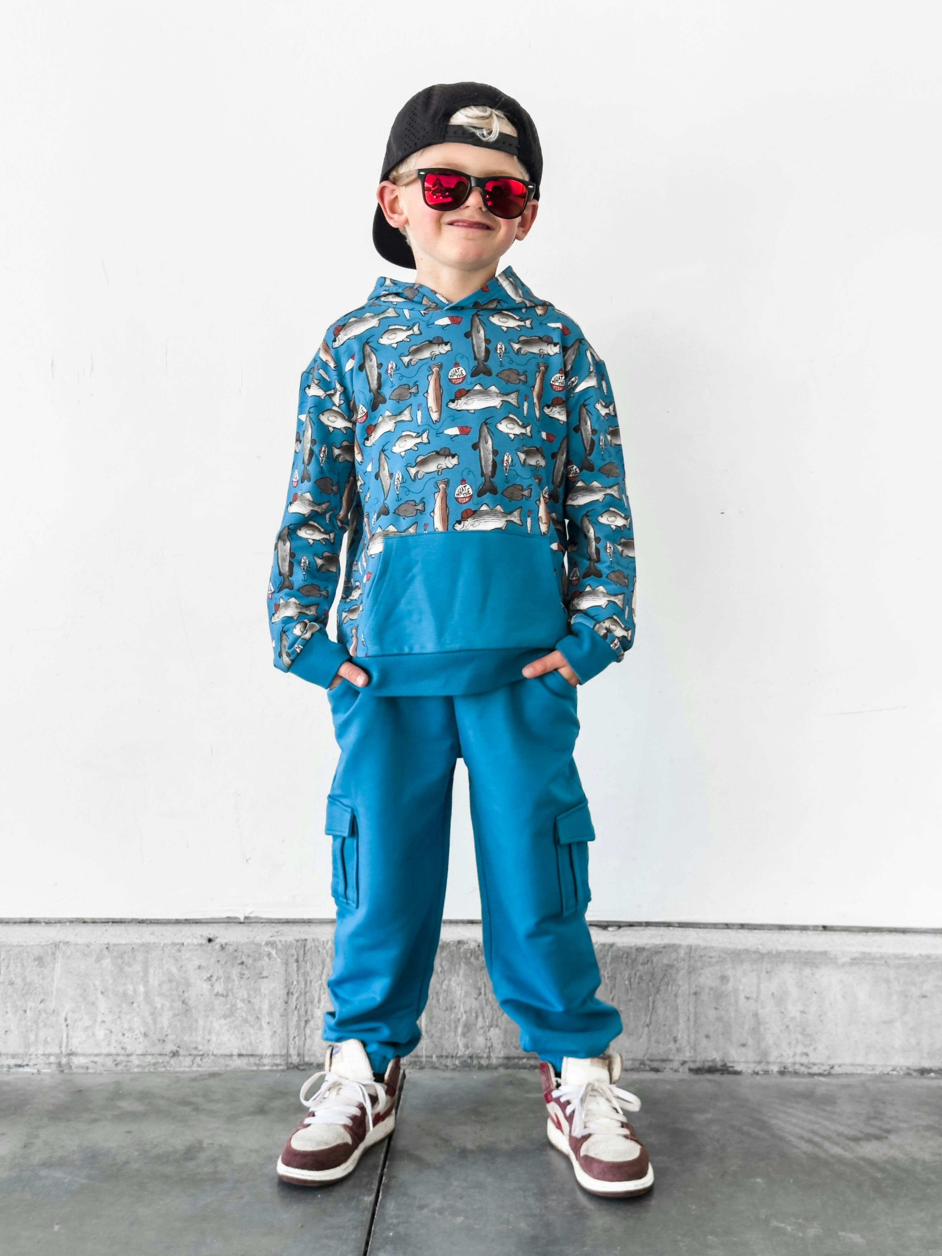 Wishin I Was Fishin' Blue Jogger Set