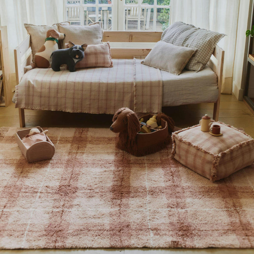 Washable Rug Tartan Rose, Pink