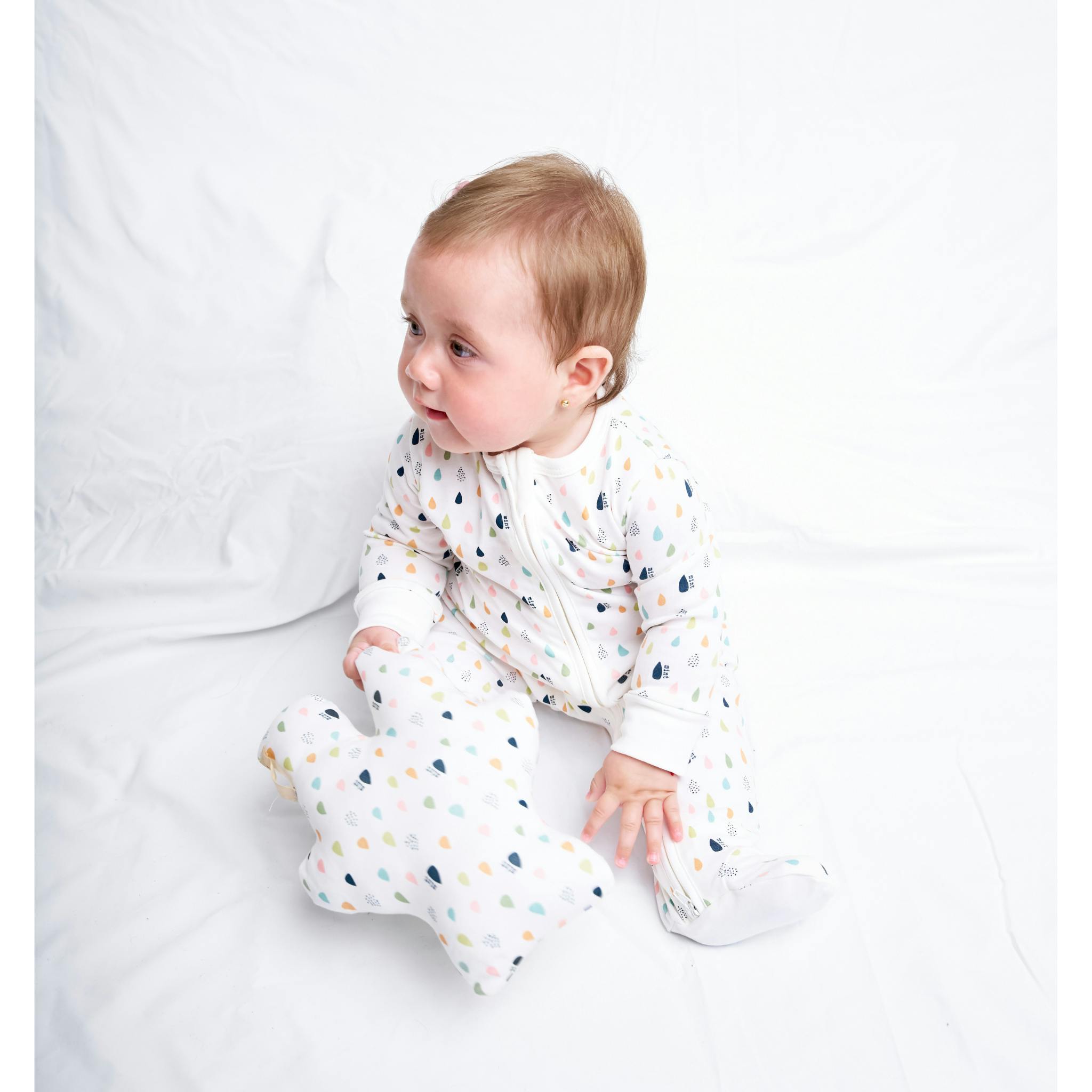Tiny Drops Zip-up Baby Bodysuit
