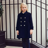 Westminster Cashmere Girls Dress Coat - Ink Blue